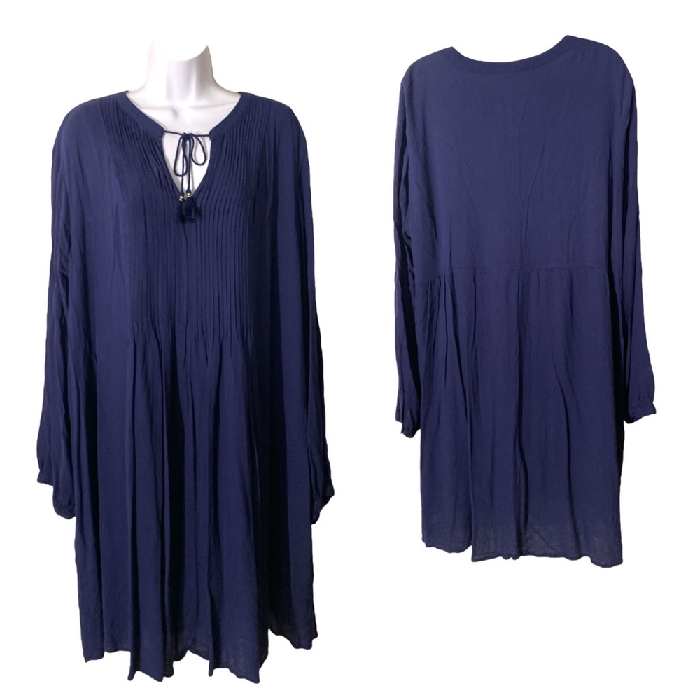 Old Navy Women Navy Blue Casual Dress Size XXL, Lined, long sleeves